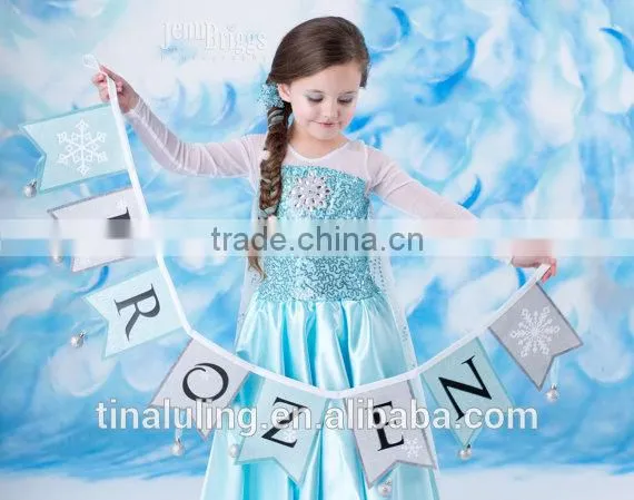2015 new arrival child dress kids glitter sequin wedding dress child clothes girls long dresses