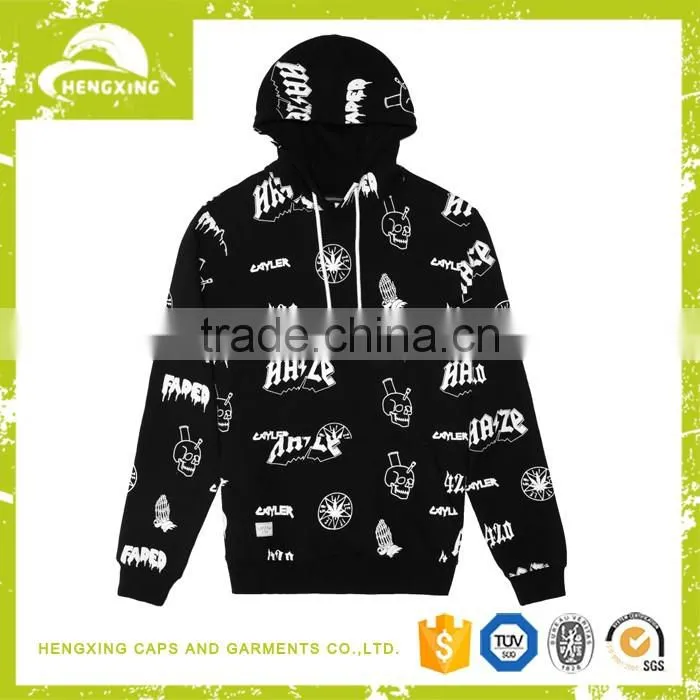 high quality fashion style mens embroidery cotton polyester pullover custom made hoodies