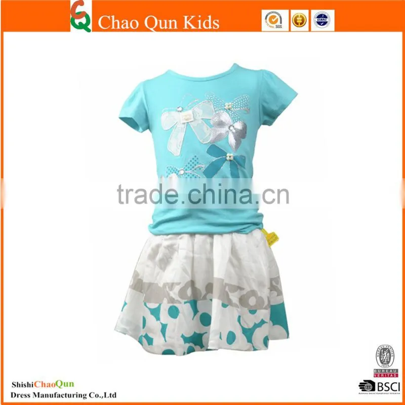 new cheap price kids denim frock hello kitty embroidery dress design