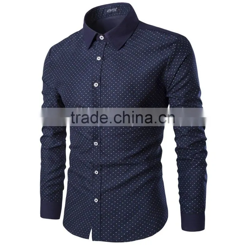 Dot printing long sleeve shirts for men