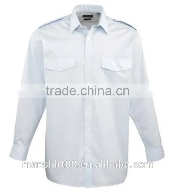 2016 premier mens long sleeve airline pilot plain work shirt