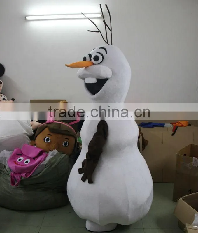 100% in-kind shooting cheap olaf costume snowman olaf mascot costume for adult