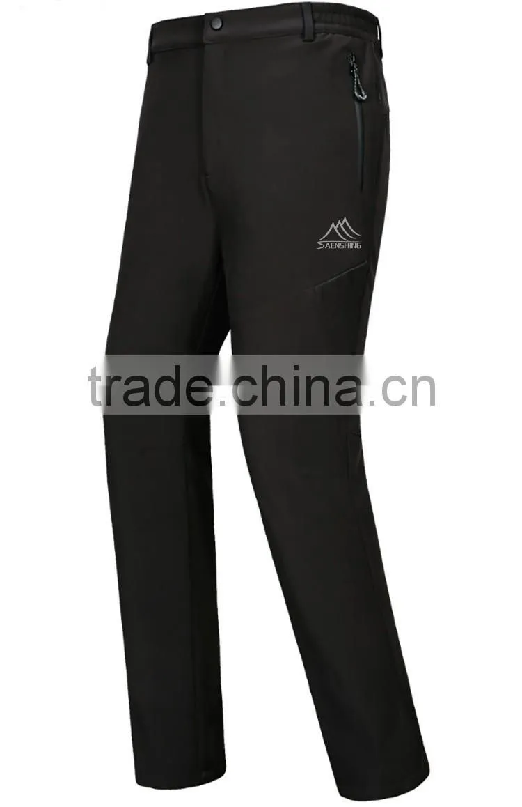 soft shell men and women hiking pants with polar fleece lining
