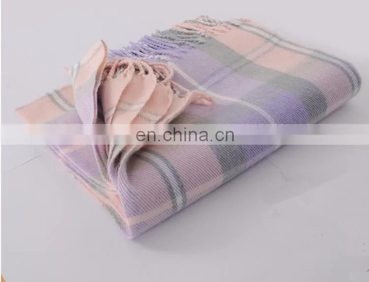 New Autumn And Winter Cashmere Scarf Magic Color Plaid Print Scarf