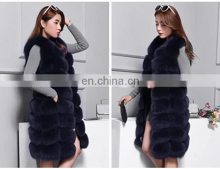 China Supplier Winter Fashion Women Fox Vest Genuine Natural Italian Fur Vest