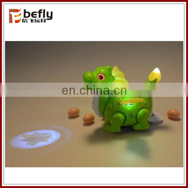 Interesting plastic toy cartoon dinosaur with projector