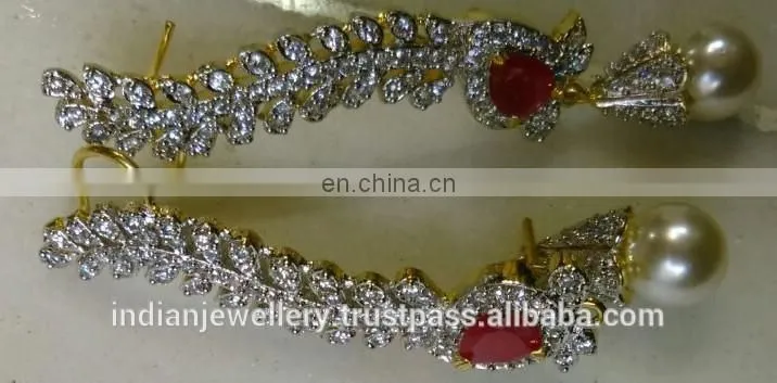 cubic zirconia jewelry ear cuffs manufacturer, cubic zirconia jewellery ear cuff exporter