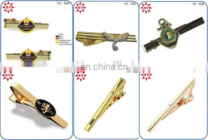 Cheap custom brass tie clip with engraved logo