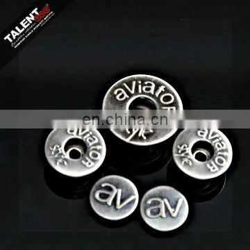 custom private design brand name jeans metal button