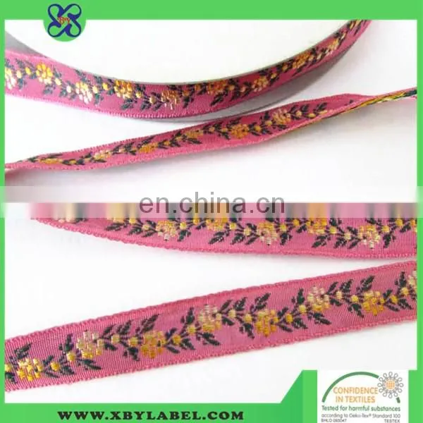 Woven jacquard ribbon for dog collar/ damask satin ribbon