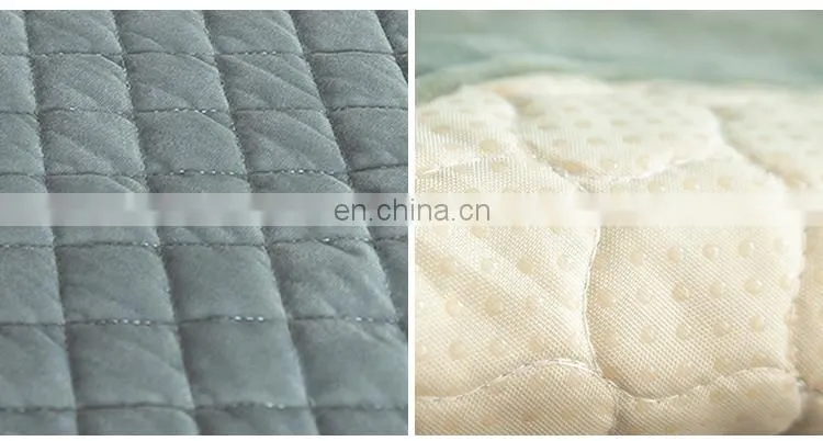 100% Polyester Anti-slip Furniture Protector Quilted Bias Stripe Couch Cover Seat Sofa Slipcover Set
