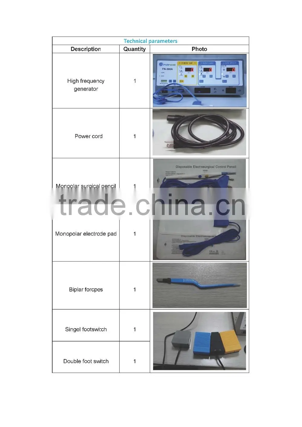 FN-300A CE approved Medical High Frequency Electrosurgical Generator for laparoscopic surgery