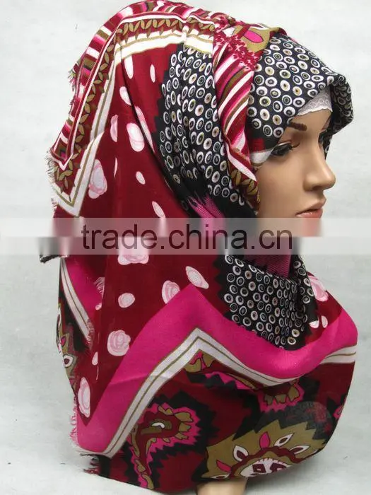S779 Hot Sale big size Cotton Twill muslim headScarf arabic long scarf