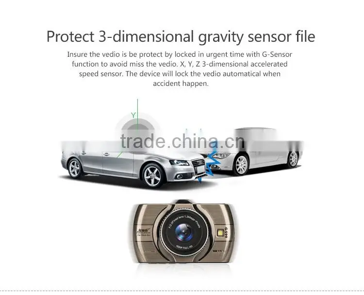 GPS FULL HD Car video recorder (DVR) mini dash cam G-599 with GPS locator