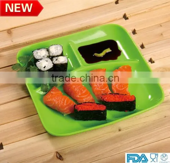 FDA Kitchen ware 3 divided 9"silicone dinner plate sushi plate
