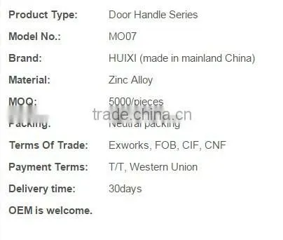 M007 good quality factory price door handles and locks