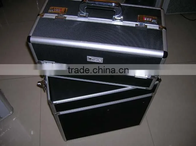 2015 new design Aluminum tattoo kit case, Aluminum Cosmetics case , makeup case with mirror and lock