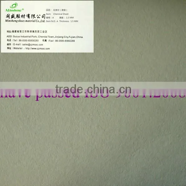 thermoplastic shoes toe puffs and counter chemical sheet