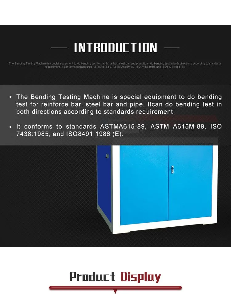 ASTM A615-89 Bend and Rebend test 6-50mm Steel Bar ReBar Cold Bending Testing 180 Reverse Bending Testing Machine