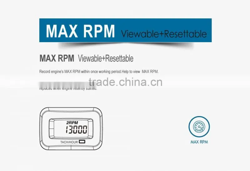Runleader Waterproof Digital RPM Tachometer Hour Meter For ATV Mower Snowmobile Compressor Cutter Marine Tractor Glider