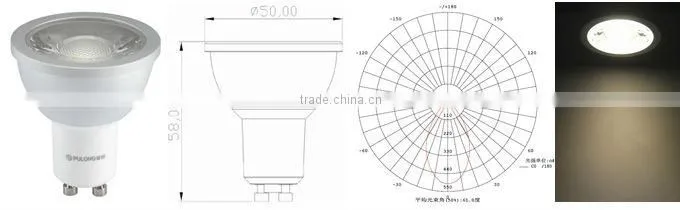 GU10 6W Dimmable 2700K 600Lm UL GU10 50W halogen replacecment