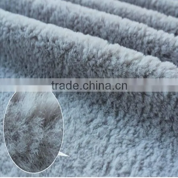 100%polyester fake rabbit fur fabric ladies winter coats fabric grey fabric