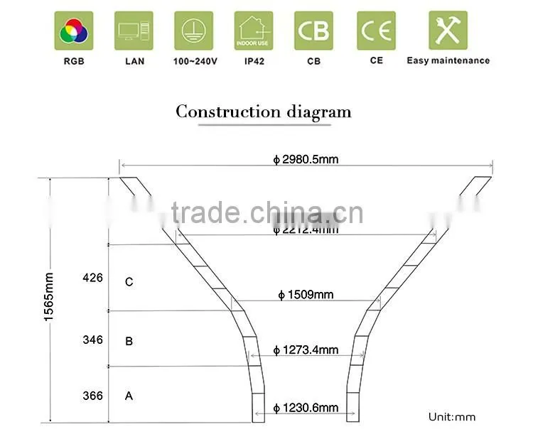 small multiple size special shape flexible full color indoor led column display