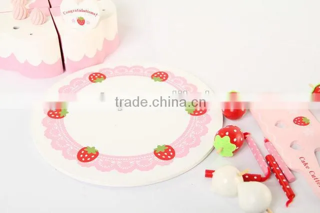 Wooden ketchen toy cake play set