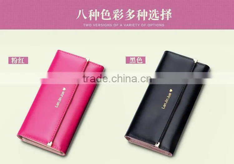 8 colors Hot Sell Three Fold Ladies wallet ladies pars hand set bag