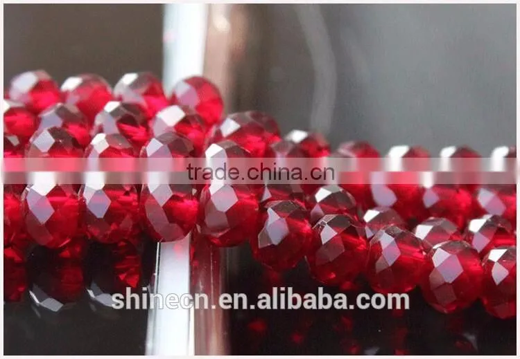 Pujiang wholesale factory price general colorful loose beads 4mm faceted roundelle glass crystal beads