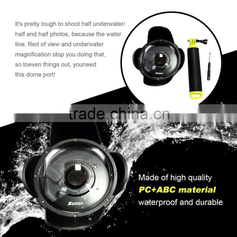 SHOOT New GoPro Waterproof Diving Dome Port with Lens Hood for GoPro Hero 3+/4