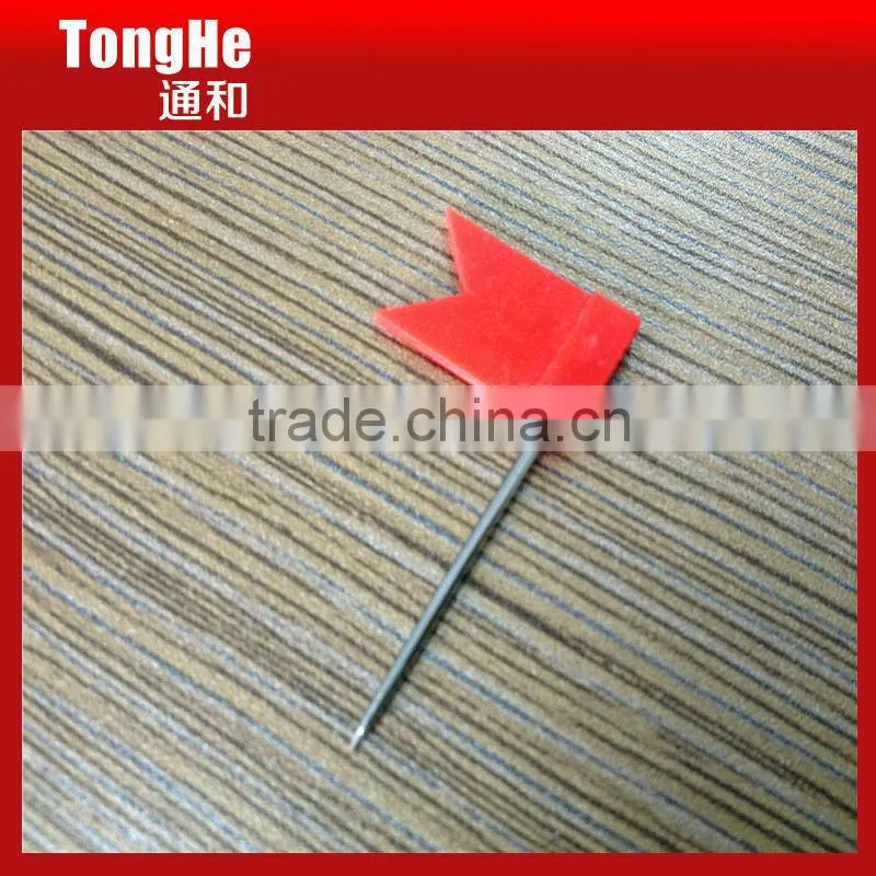 Red Color Plastic Flat Flag Head Pin For Map Marking