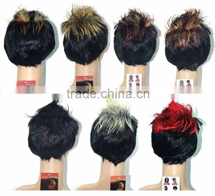Short black braid hair synthetic wig