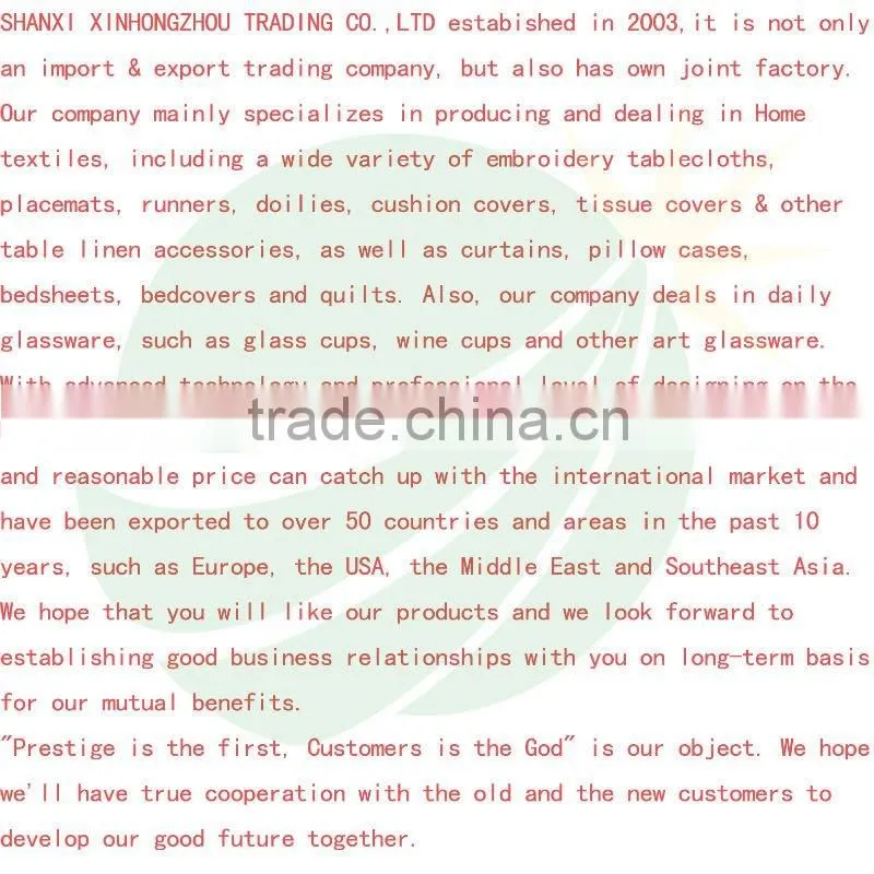 100% polyester embroidery table runner houseware household textile