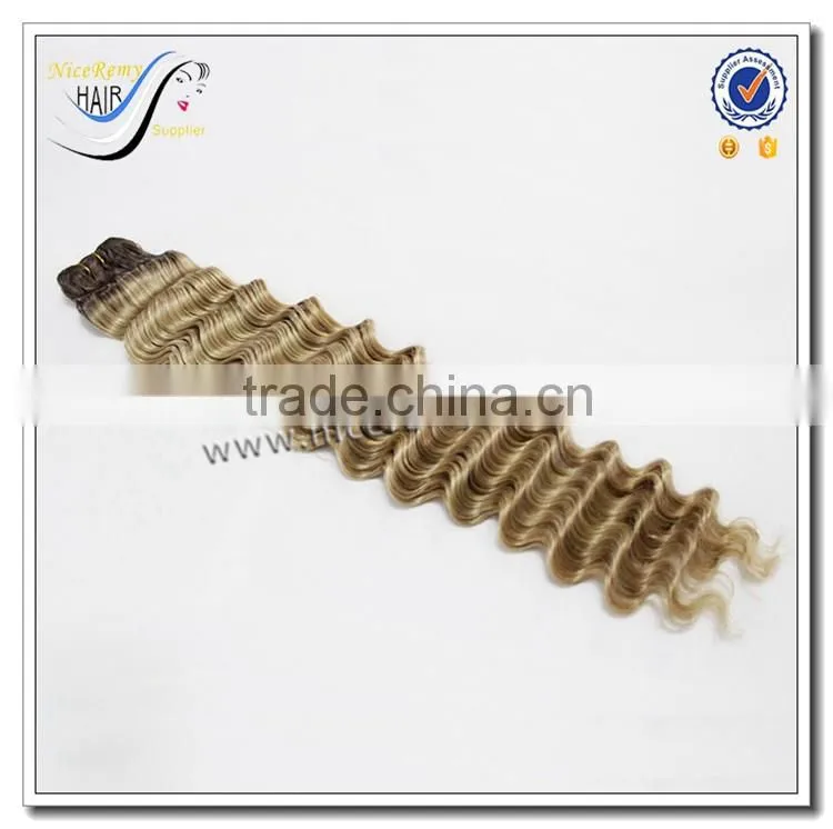 Top Quality Fast Delivery Wholesale Blonde Wavy Deep Curly Ombre Weave 100 Virgin Human Hair