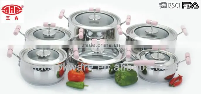 Silicon Handle 304 Stainless Steel Cookware with apple shape