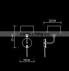italian design modern simple metal wall lamp for bedroom