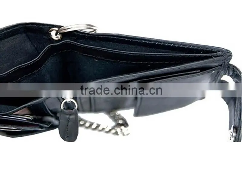 German Trifold Design Men's Biker Chain Wallet With ID Card Holder