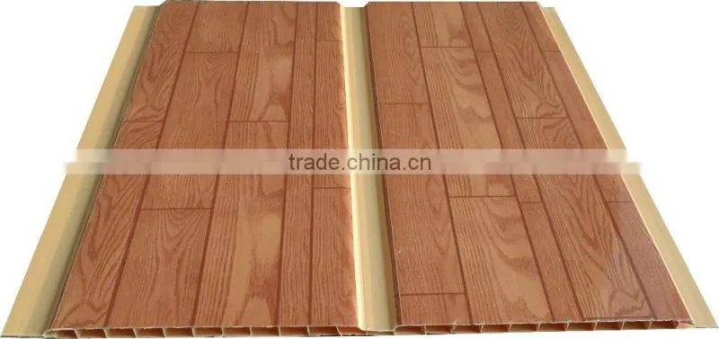 10'' groove printing pvc ceiling panel with shine gold strip G028-1