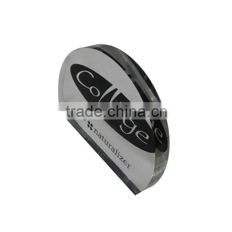 round acrylic company name/logo block customized, high quality foshan china