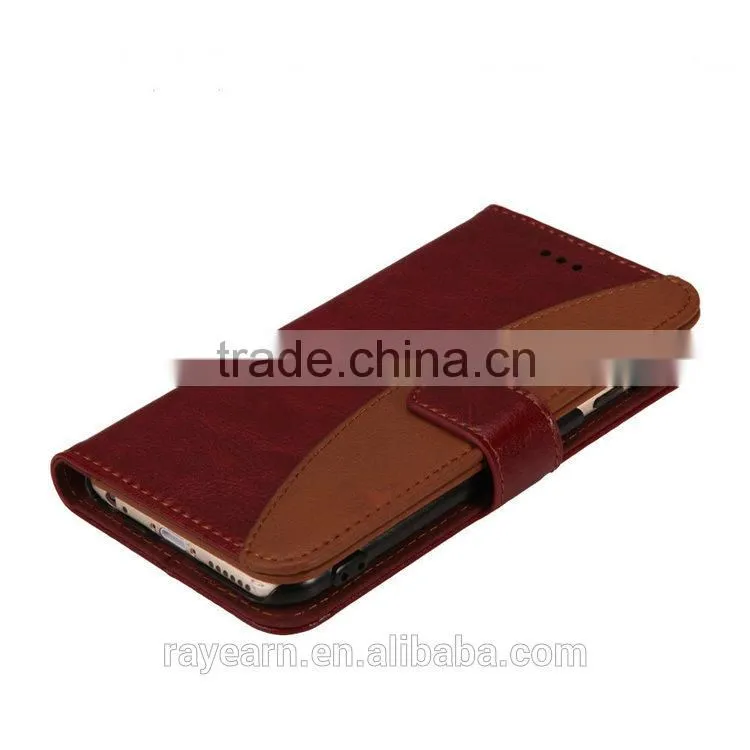 Flip cover leather case compatible with all brands smartphone for apple iPhone with button close