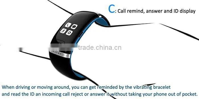 2015 Hot Sale Smart Design OLED Bluetooth 4.0 Bracelet Watch with Call ID Display/Answer L12S