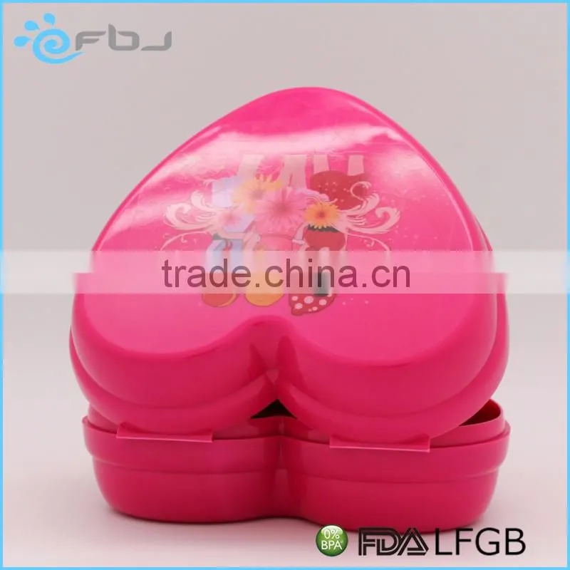 ~Japanese Leakproof heart Bento small lunch box with lock with Cutlery