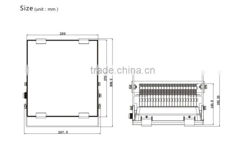 Waterproof IP66 PF 0.95 with CE and RoHS Certificate,aluminum fins heatsink