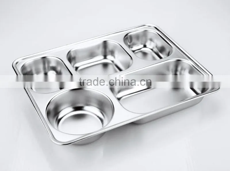 stainless steel small square shaped rice dinner plates with plastic cover 2015 china