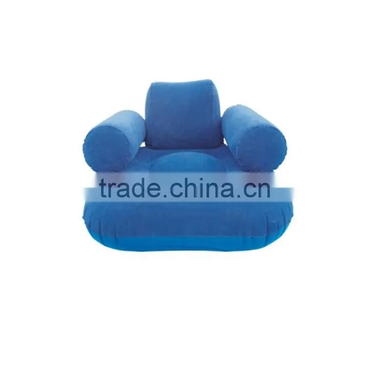 Flocked PVC Inflatable Sofa, china inflatable air sofa chair, foot rest inflatable sofa chair with pillowair sofa with foot