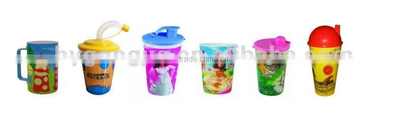 eco-friendly 16oz cartoon pp kids cup with straw and lid