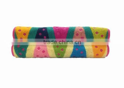 100% cotton yarn dyed jacquard umbrella soft face towel for Korea Market