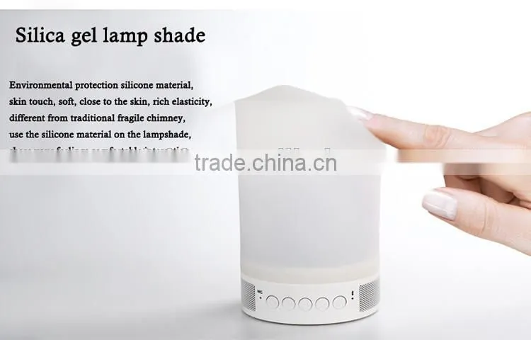New gift portable led lamp bluetooth mini wireless speaker with alarm tf card time setting