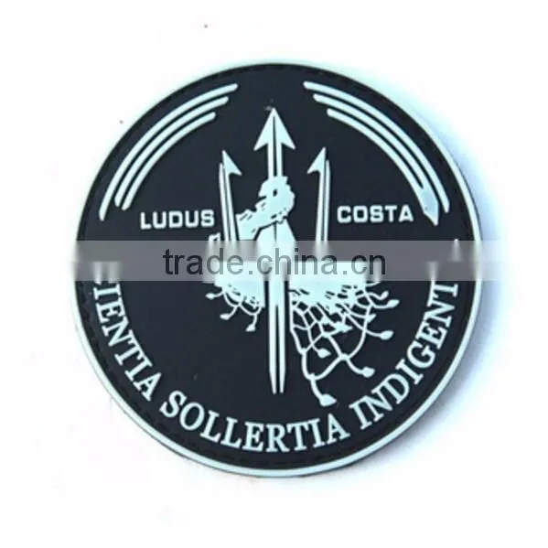 3.15 Inches Round PVC Ludus Costa Military Rubber STICK-ON Patches Scientia Sollertia Ingigentia Patch Badge